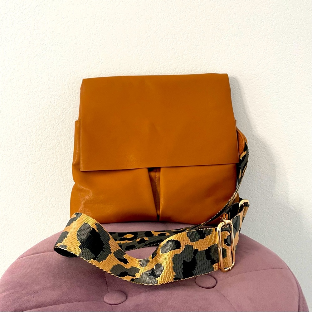 Boutique Leather CrossBody Bag - thick straps - size small - medium